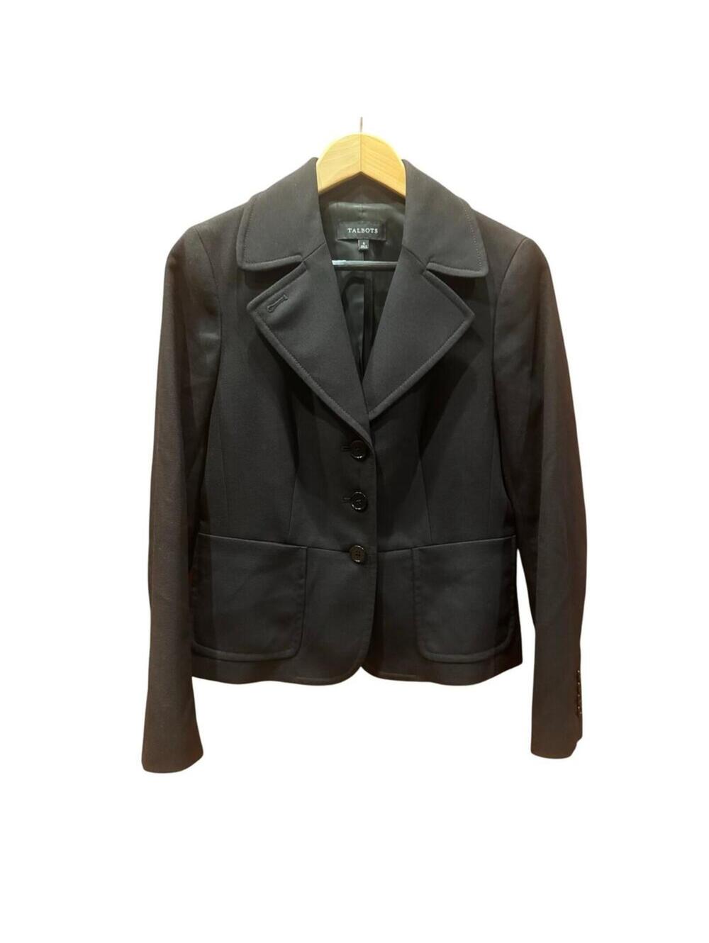 Talbots Black Blazer Womens 6 Classic Office Career Professional Academia
